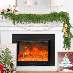Soft and Bendable Real Touch <b>Garland</b> <b>Christmas</b> Greenery Realistic <b>Christmas</b> <b>Garland</b> <b>for</b> Fireplace Mantle <b>Stairs</b> Table - Product Image 4