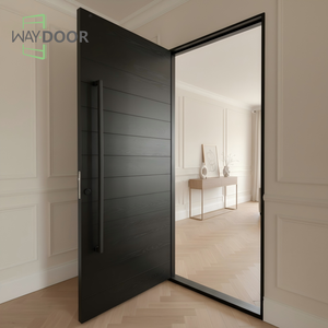 Porte <span class=keywords><strong>d</strong></span>'entrée pivotante en bois massif <span class=keywords><strong>de</strong></span> style américain, en acajou et chêne rouge, porte extérieure <span class=keywords><strong>de</strong></span> sécurité personnalisée - Product Image 2