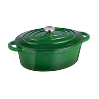 Marmite ovale multifonctionnelle en fonte émaillée avec doubles poignées, compatible gaz et induction, pour usage domestique