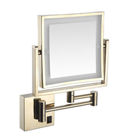 Factory Lights Triple Magnifying Glass No Drilling Required Extendable and Foldable Quare Mirror