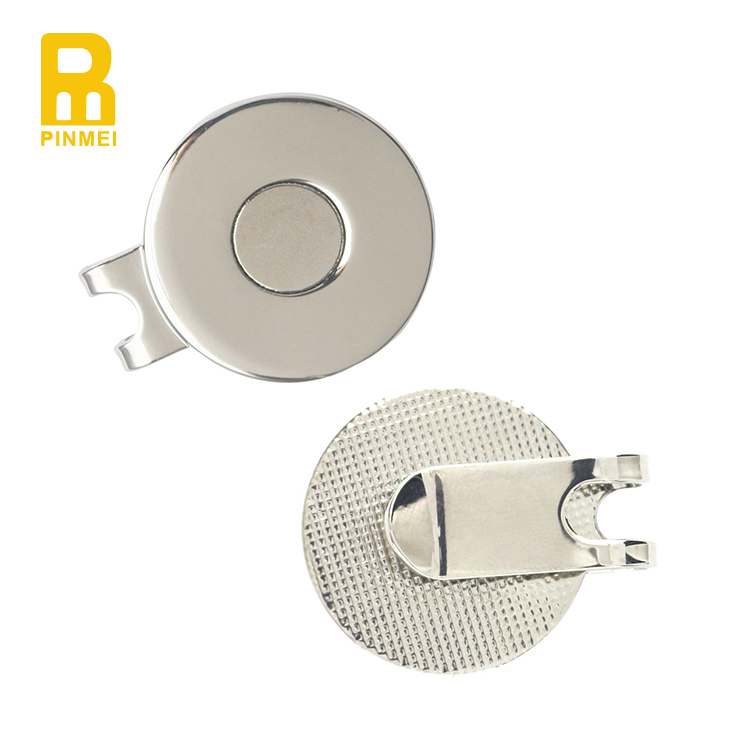 Магнитные зажимы для шляпы для гольфа, серебристые металлические зажимы для козырька для гольфа, диаметр 25,4 мм, железные держатели для мячей для гольфа