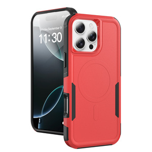 Coque iPhone Rouge Classique Orange Transparente Anti-Jaunissement en PC Pur Magnétique Antichoc pour iPhone 17 Pro Max - Product Image 1