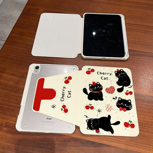 Funda Protectora con Diseño de Gatito Negro de Dibujos Animados para <span class=keywords><strong>iPad</strong></span> 11/10 de Apple, Compatible con <span class=keywords><strong>iPad</strong></span> Pro de 12.9 Pulgadas con Rotación - Product Image 2