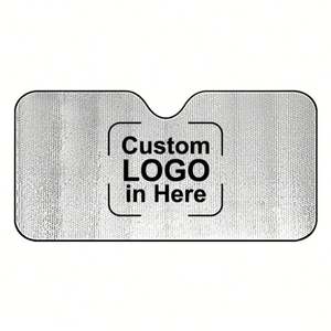 Pare-soleil de voiture personnalisé en polyester anti-UV avec impression, protection solaire pour pare-brise, pare-soleil de voiture avec logo en feuille d'aluminium - Product Image 1