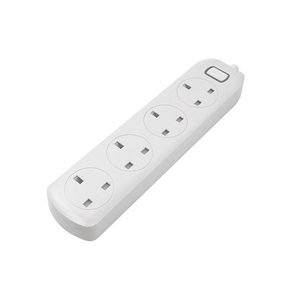 Plastic <strong>Extension</strong> Lead 2M 4 Gang UK Plug <strong>Sockets</strong> <strong>Bar</strong> with 3m Wire Shutter &amp; Children Protection White 13A - Product Image 3