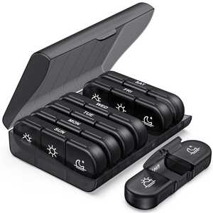 Portable 21-Compartment Plastic <b>Pill</b> Box 7-Day Weekly Vitamin Organizer Travel Case <b>Container</b> for <b>Pill</b> Storage - Product Image 1