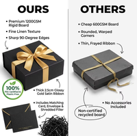 Kotak Hadiah Hitam Logo Kustom Pabrik dengan Pita Emas Ramah Lingkungan Kotak Karton Kaku Mewah Set Kemasan Grosir