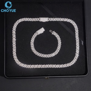 Collar de Cadena Figaro Unisex de Plata 925 con Moissanita VVS de Corte Brillante, Chapado en Rodio, Joyería Hip Hop, para Uso Diario - Product Image 4