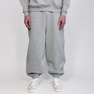 Pantalon de jogging décontracté pour homme OEM, couleur unie, taille élastique, bas de pantalon à revers avec poches, pantalon de survêtement - Product Image 3