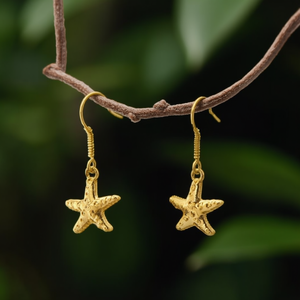 Boucles d'oreilles pendantes étoile de mer en acier inoxydable 316L plaqué or PVD, durables et résistantes, pendentif tendance - Product Image 3