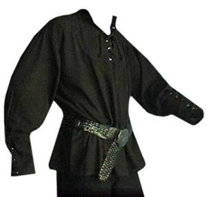 Costume da camicia a polsino scozzese mercenario mercenario medievale con lacci da uomo Ecowalson - Product Image 4