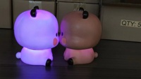 Figurine articulée en Pvc personnalisée, jouets lumineux, veilleuse LED Panda, veilleuse en silicone pour enfants, veilleuse en silicone pour chambre de chevet