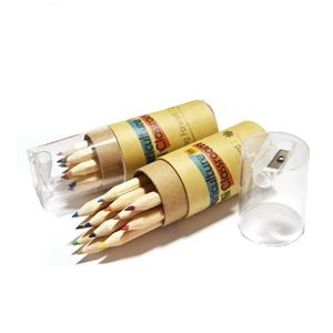 Juego de 12 Lápices de Colores Naturales Mini de 3.5 Pulgadas con Sacapuntas y Estuche de Tubo de Papel - Product Image 3