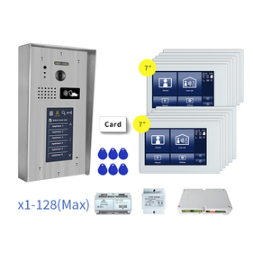7 inch HD cảm ứng màn hình có dây Interphone IP <span class=keywords><strong>intercom</strong></span> chuông cửa hỗ trợ IC ID mật khẩu Thẻ mở khóa - Product Image 1