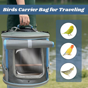 Sac à dos de transport pour oiseaux rond avec fenêtre transparente pour perroquets, calopsittes, agapornis – Cage de transport cylindrique pour animaux de compagnie - Product Image 5
