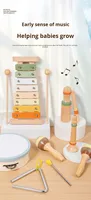 Wawanao Montessori – Ensemble d'instruments en bois pour l'éducation précoce des enfants, clochette à 8 notes, jouet musical éducatif