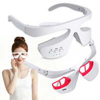 Lunettes de massage oculaire intelligentes - Thérapie par lumière rouge avec micro-courant, chaleur et vibrations pour les poches sous les yeux et les cernes