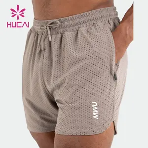 custom wholesale logo breathable quick dry fit workout clothing mens lined sports mesh gym shorts for men