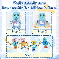 Bebé de madera 3D DIY Robot magnético creativo apilamiento rompecabezas bloques juego educativo regalo juguetes para niños niñas