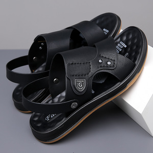 รองเท้าแตะผู้ชายสีน้ำตาลพื้นหนานุ่ม รองเท้าชายหาดแบบสวมสบายๆ สำหรับฤดูร้อน - Product Image 2