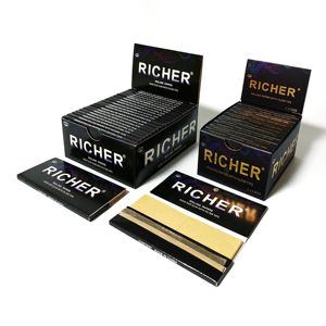 Custom Luxury Rolling Paper Hemp paper Black King size Magnetic <b>box</b> Slow burning Club Wholesalers Magnetic OEM Rolling papers - Product Image 3