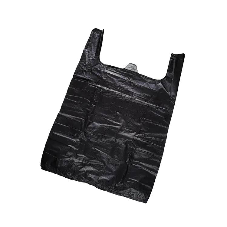Siyah tişört çanta mutfak ev çöp torbası plastik torba üreticisi