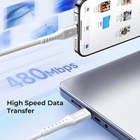 Câble USB-C vers USB-C à charge rapide PD 60W avec conducteur en cuivre pur 1,2 m pour iPhone 15/16/ S26 Certifié CE