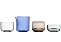 Ensemble de tasses en verre coloré personnalisées en gros, carafe et verres empilables, pichet à eau en verre transparent pour la maison, la cuisine, le restaurant et les boissons