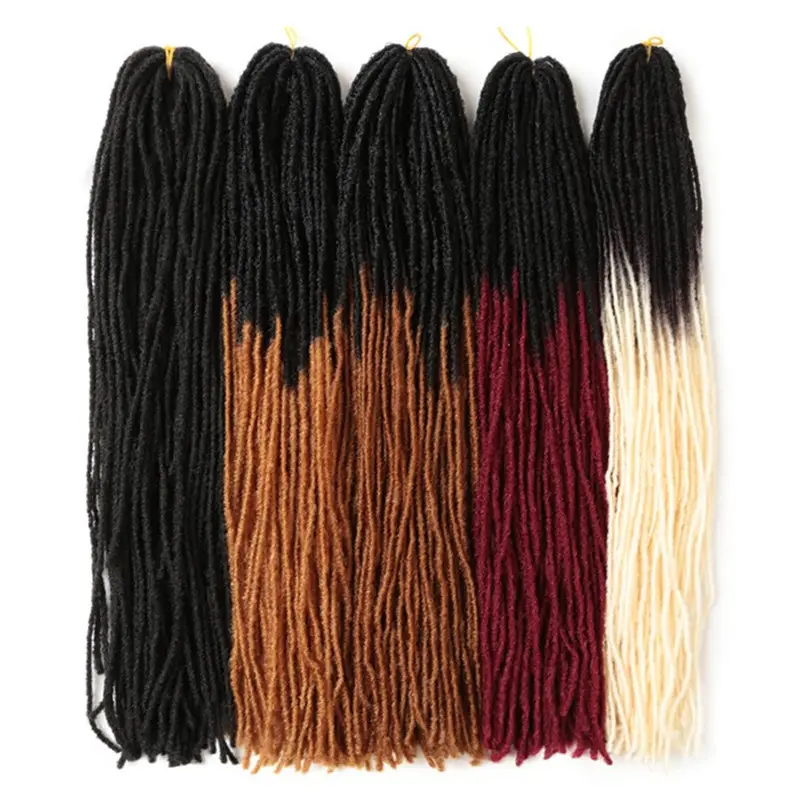 Al por mayor venta al por mayor nuevo rastas sintéticas hermana cerraduras Crochet trenzado extensiones de cabello 18 "80g Ombre grueso de locomotoras para las mujeres