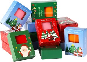 Cajas <span class=keywords><strong>de</strong></span> Jabón Navideñas <span class=keywords><strong>de</strong></span> Papel Kraft en <span class=keywords><strong>4</strong></span> Colores, con Ventana, para Jabón Artesanal, Envases Desechables para Llevar Postres - Product Image 2