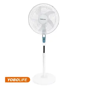 YOBOLIFE Home Appliance 16 inch 18 inch Emergency 12v DC Rechargeable Standing Pedestal Electric Powered Solar Fan