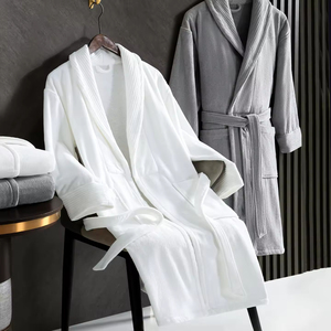 Bata de Baño de Lujo para Hotel, Suave, 100% Algodón, Tela de Terciopelo, Bata Afelpada para Mujer y Hombre, Alta Calidad, Absorbente, de Terciopelo - Product Image 4