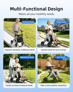 Trending Products 2026 Hot Multifunctional 4 in 1 Adult Folding Electric <b>Walker</b> <b>Rollator</b> With Seat Electric Wheelchair - Product Image 6