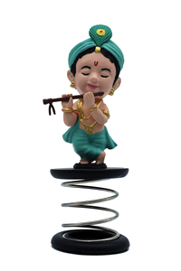 Dhyaan Bansidhar, Figura de Krishna en Tono de Piel, de Plástico, para el Tablero del Automóvil y el Templo del Hogar, Flauta Decorativa Kanha, Adorno Funspring - Product Image 4