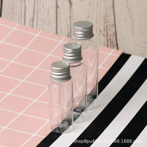 Transparent Pet <b>Plastic</b> <b>Bottle</b> With Aluminum Screw Cap 20 30 50 100ml For Cosmetic Lotion Dispensing <b>Small</b> Cylinder Packaging - Product Image 3