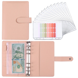 Carnet de budget en cuir PU A6 avec fermeture éclair, 50 feuilles, couleur <span class=keywords><strong>macaron</strong></span>, idéal pour les achats transfrontaliers et comme cadeau - Product Image 5