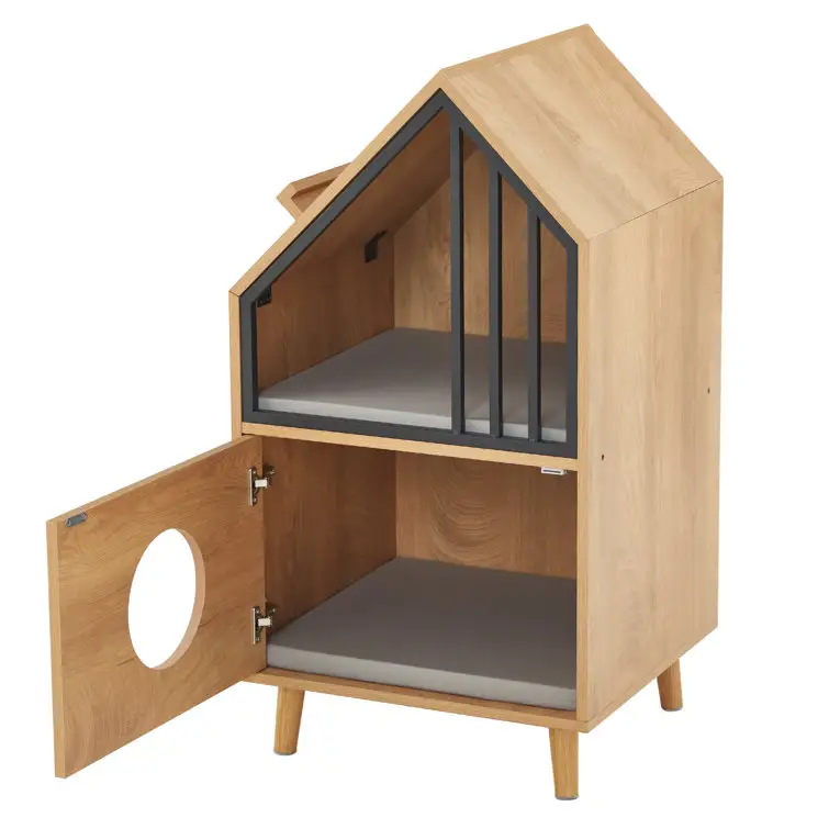 Casa de madeira para gatos, condomínio de bom preço, cama criativa para filhotes de cachorros, armário de cabeceira, mesa de cabeceira, móveis criativos