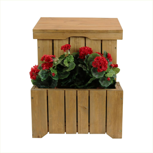 Abri de jardin en <span class=keywords><strong>bois</strong></span> pour colis, boîte de livraison extérieure étanche avec <span class=keywords><strong>jardinière</strong></span> et toit à charnières ouvrable - Product Image 6