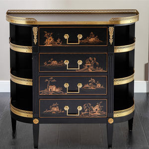 שחור לכה צבוע ביד רהיטי עץ 1020*360*980 ליבנה + ארון תצוגה 4-מגירה - Product Image 1