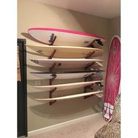 Longboard en bois de bambou Skateboard suspendu au mur Surf Rack peut contenir 3 planches