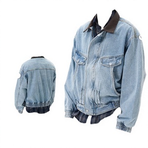 Blouson Bomber Vintage Délavé Style Workwear Ample 100% Coton Rétro Personnalisé Col Rabattu Streetwear Zippé Printemps - Product Image 4