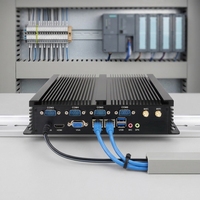 Mini PC Industrial Integrado Compatible con N97 N100, 4 LAN POE RS232, Riel DIN, 12V, Amplio Rango de Voltaje, Sin Ventilador