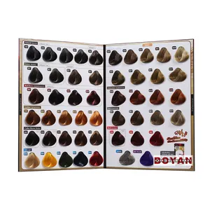 Stylish multiple color 2-page hair dye color swatch chart for hair cream