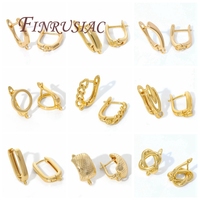 18K Gold Plated Brass Geometric Earrings Hooks & Clasps Anti-Allergy Materials Women's Romantic DIY Earwires Fasteners