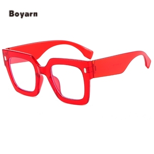Boyarn Tendance Fleur En <span class=keywords><strong>Plastique</strong></span> Lunettes Cadres Pour Femmes Carré Anti Lumière Bleue Lunettes Oversize Optique Lunettes Usine - Product Image 4