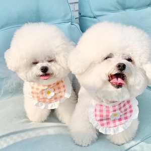 Bavoirs d'été pour chien à motif quadrillé, accessoires lavables pour animaux de compagnie, foulards pour Teddy, Pomeranian, Bichon Frisé, Corgi - Product Image 4