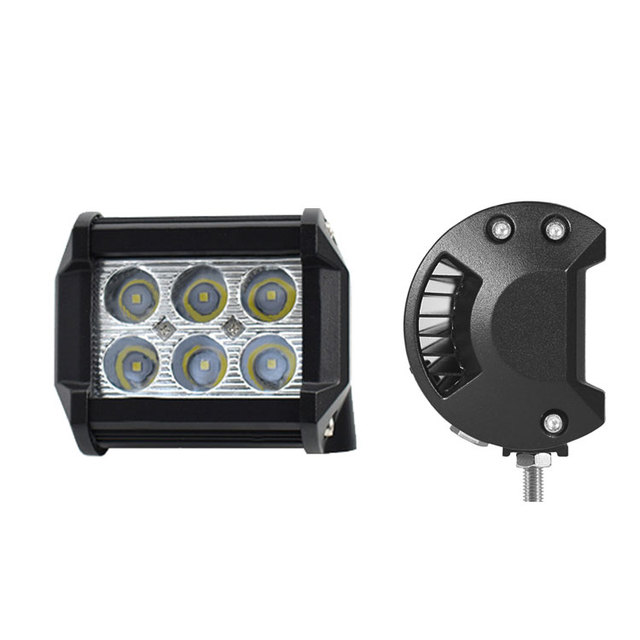 Zenyo 12V 24V Car Led Spot Flood Light 18W Work Light With 6 Leds Driving Light for 4X4 SUV ATV Truck Offroad