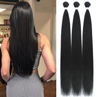 Fibre Naturelle Cheveux Synthétiques Fournisseurs Minglong Vente en Gros Extensions de Cheveux Semi-Naturels Tissages Synthétiques Tresses Paquets