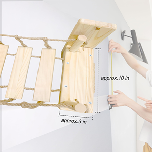 Structure murale moderne pour chat en bois avec pont souple, arbre à chat, jouet pour chat, échelle murale pour animaux de compagnie - Product Image 4