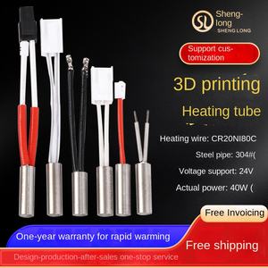 ملحقات طباعة ثلاثية الأبعاد 12 فولت/24 فولت 50 واط رأس طائرة من الفولاذ المقاوم للصدأ قابل للتوصيل أنبوب تسخين كهربائي برأس واحد بدرجة حرارة عالية - Product Image 3